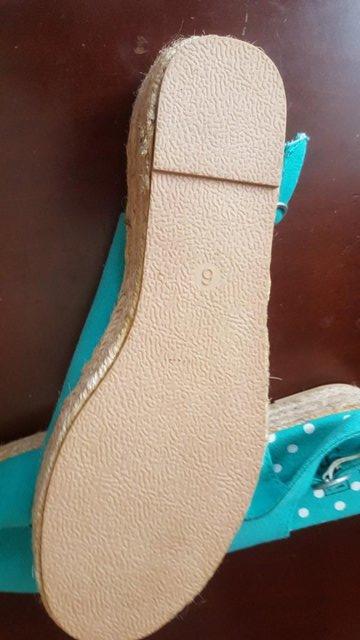 Image 2 of Turquoise canvas wedges size 6