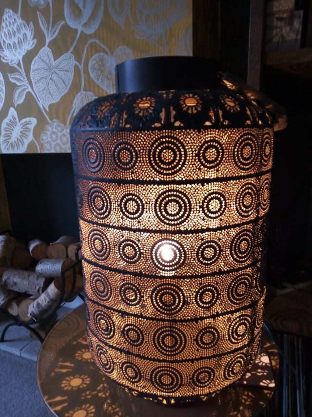 Preview of the first image of Gorgeous Moroccan style fretwork lamp!.