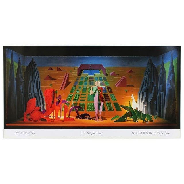 Preview of the first image of David Hockney Original Lithograph The Magic Flute Poster.