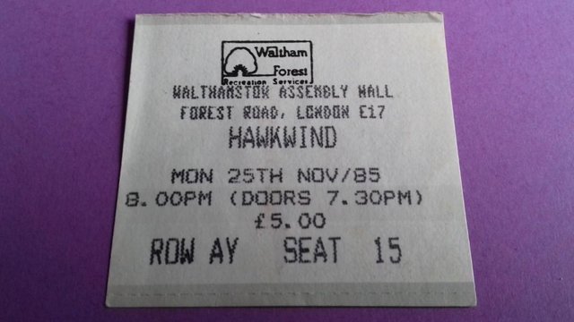 Preview of the first image of 1985 Hawkwind ticket stubs..