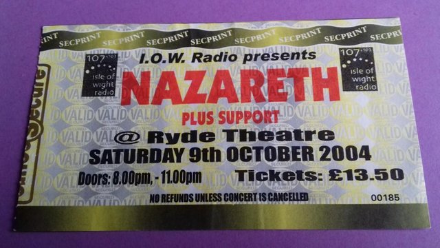 Image 2 of Nazareth 2004 concert ticket stubs.