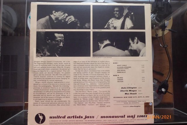 Preview of the first image of Money Jungle - Duke Ellington, Mingus & Roach Vinyl LP- New.