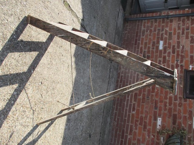 Preview of the first image of Step ladder old, wooden, full of character- very shabby Chic.