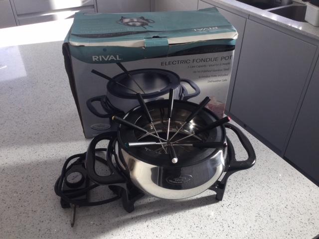 Image 3 of Rival Stainless Steel Electric Fondue Pot Set