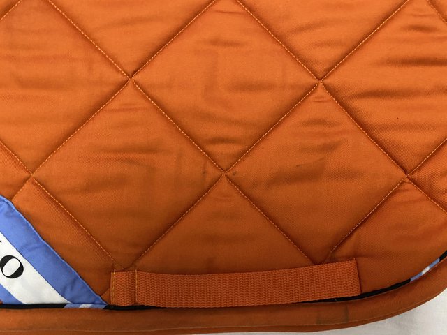 Image 2 of HV Polo flame (orange) dressage pad and bandages size full