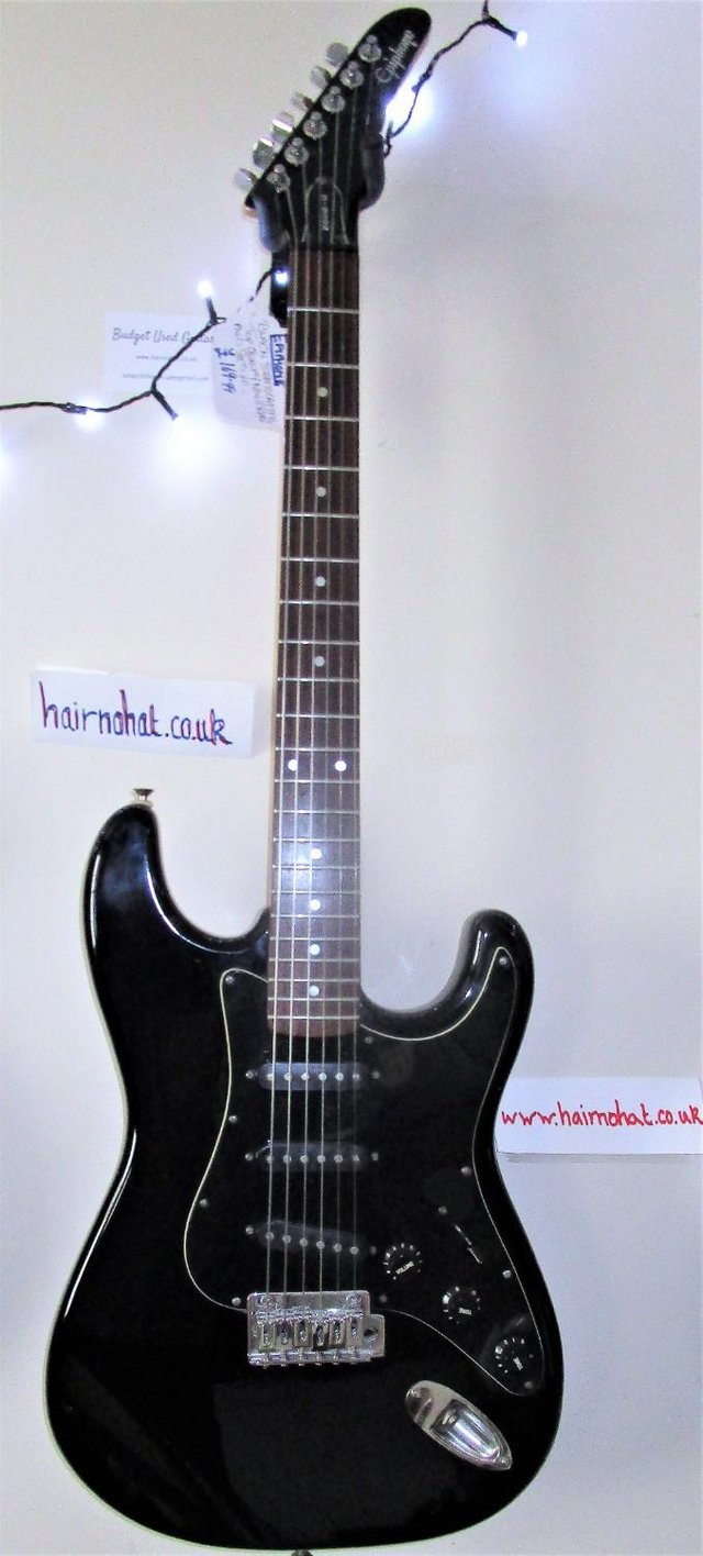 Image 5 of The EPIPHONE STRATOCASTER.vgc in Immaculate Black