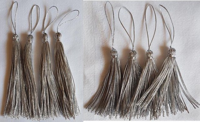 Image 2 of 12 New Assorted Silver Tassels, 3  lengths
