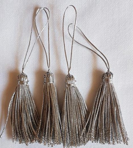Image 3 of 12 New Assorted Silver Tassels, 3  lengths