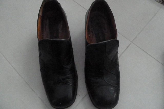 Image 2 of 2 pairs men's slip on leather Saxone shoes, sizes 6.5  and 7