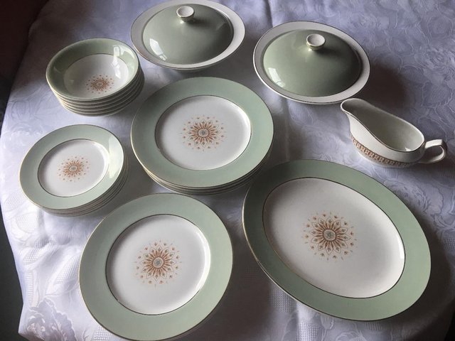 Preview of the first image of VINTAGE 30 PIECE STAFFORDSHIRE DINNER SERVICE.