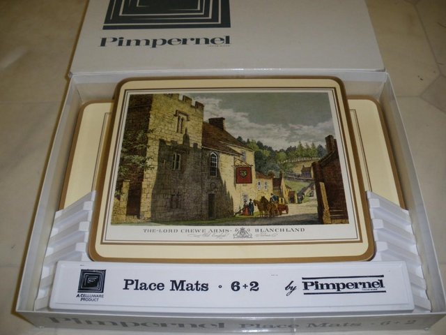 Preview of the first image of Pimpernel 6+2 Traditional Place Mats of Old English Inns.