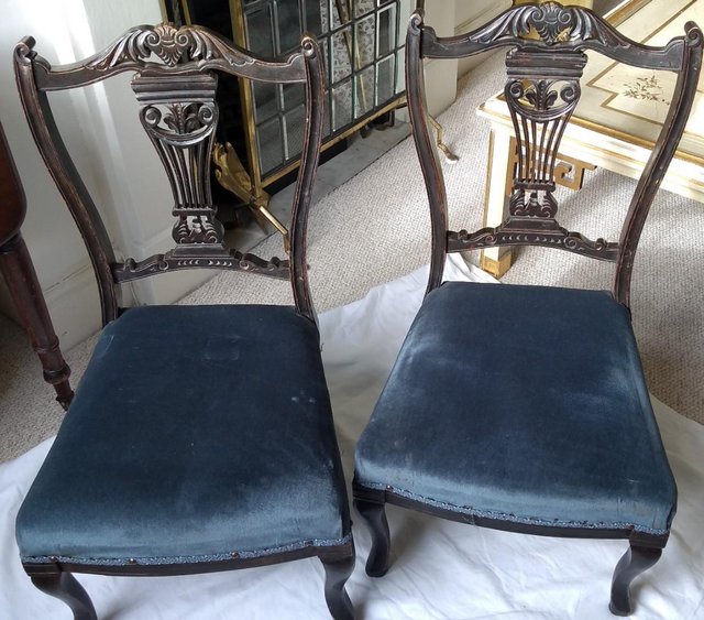 Preview of the first image of Matched Pair of Antique Victorian/Edwardian Prayer Chairs.