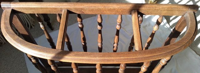 Preview of the first image of Vintage Unusual Half-Oval Wooden Umbrella Stand.