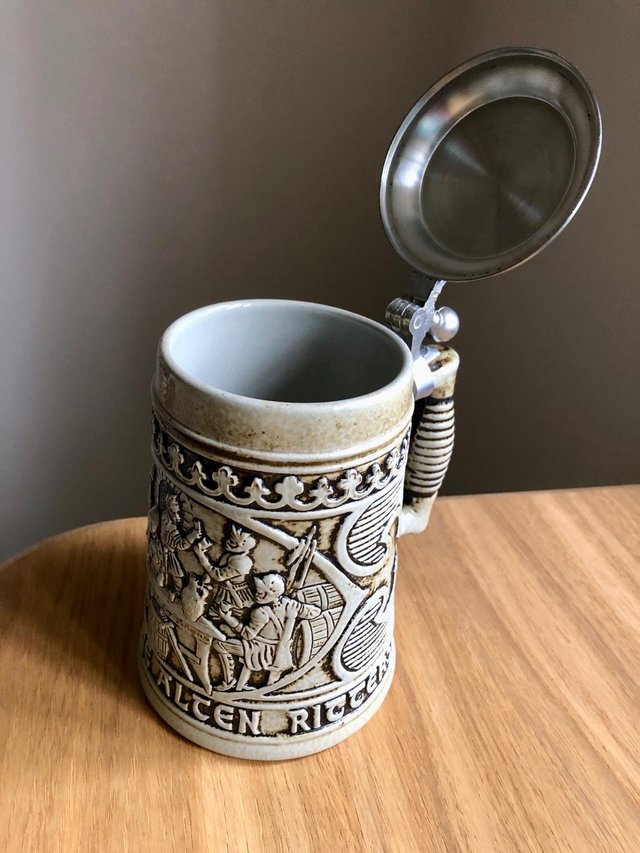 Preview of the first image of Vintage Original Gerzit Stein with Pewter Lid.