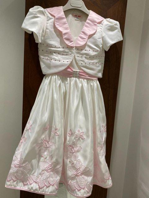 Preview of the first image of GIRLS DRESS + JACKET. PARTY WEDDING 8-10yr?/140cm STRAPPY EM.