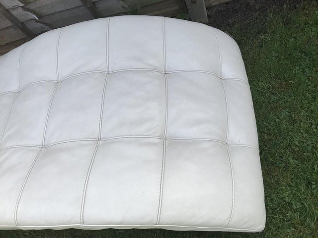 Image 6 of Italian Styled Chaise Longue in White leather circa 1960’s