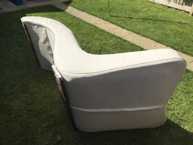 Image 9 of Italian Styled Chaise Longue in White leather circa 1960’s