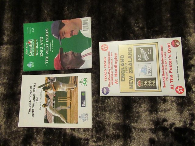 Image 2 of Cricket Programmes x3 1990 - 1992 Test Matches / One Day