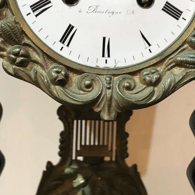 Image 7 of French Portico clock under glass dome
