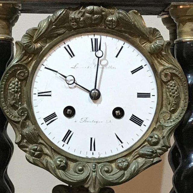Image 11 of French Portico clock under glass dome
