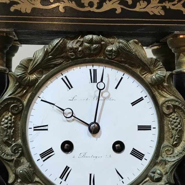 Image 12 of French Portico clock under glass dome