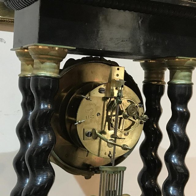 Image 16 of French Portico clock under glass dome