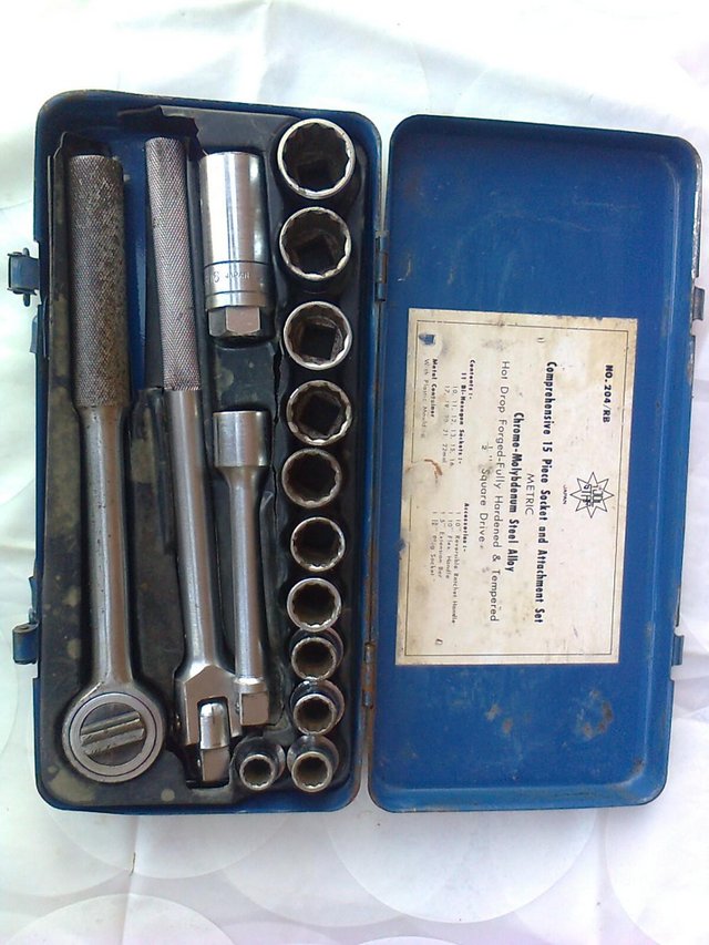 Preview of the first image of Socket Set, Metric, Tool Star, Japan, 15 piece, 1/2 inch squ.
