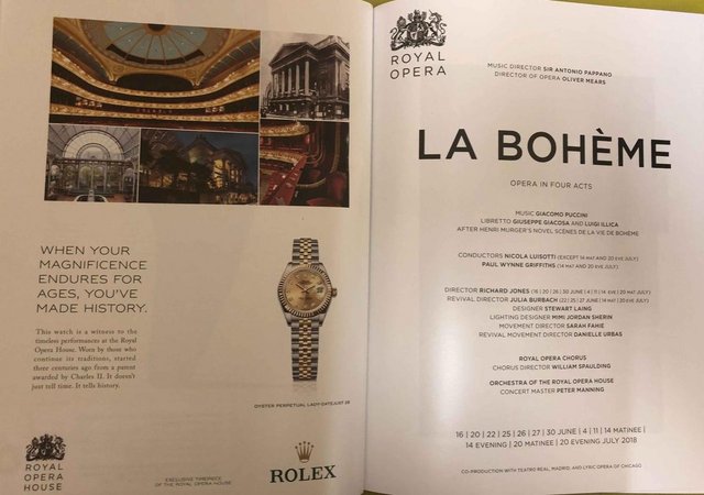 Image 2 of La Boheme, Royal Opera House Programme, 2017/18 Season