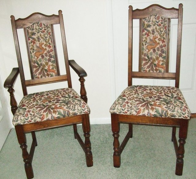 Preview of the first image of 4 Dining Chairs, Solid Wood, Old Charm.