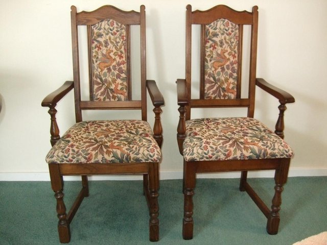 Image 2 of 4 Dining Chairs, Solid Wood, Old Charm