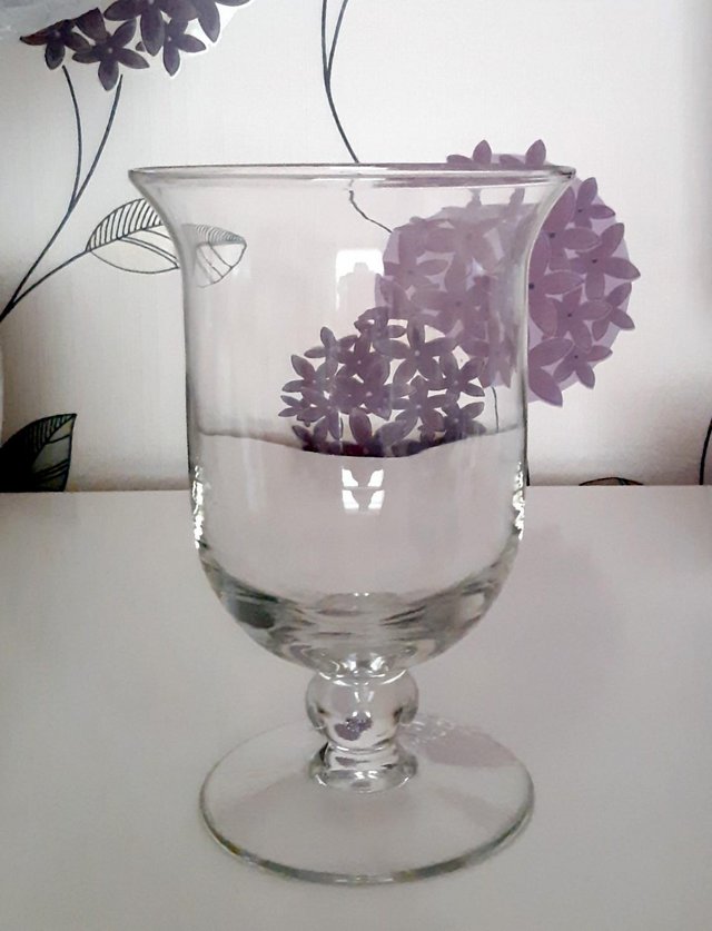 Preview of the first image of Beautiful Glass Hurricane Vase.