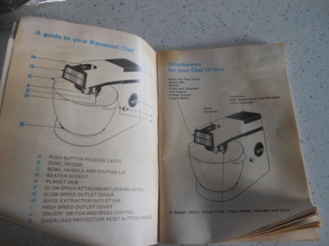 Image 2 of Kenwood Chef De Luxe + Attachments + Manual So Retro