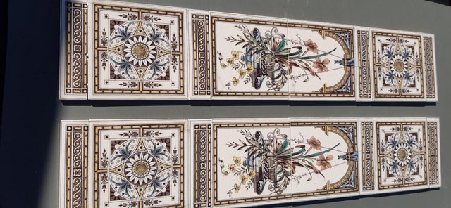 Preview of the first image of Victorian style fire surround tiles.