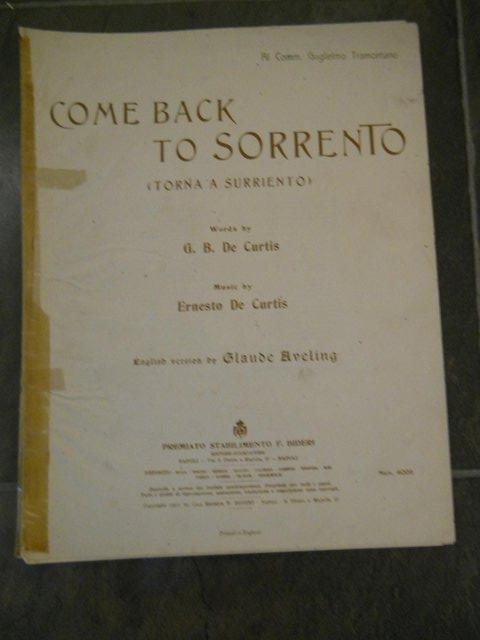 Preview of the first image of Vintage Sheet Music - Come Back to Sorrento Music by Ernesto.