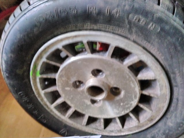 Preview of the first image of Ford Cortina Mk 5 alloy wheel and tyre collectors item.