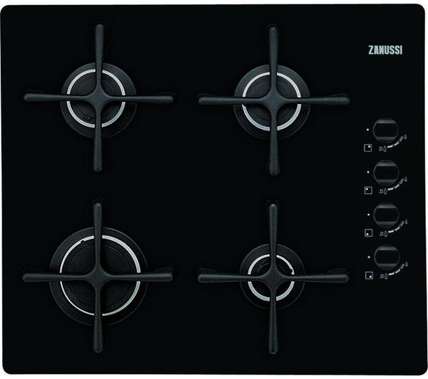 Preview of the first image of ZANUSSI 60CM BLACK GAS HOB-4 BURNERS-CAST IRON-LPG-WOW-FAB.