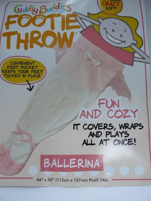 Image 6 of Cuddly Buddies pink & cream Soft Cosy Ballerina Footie Throw