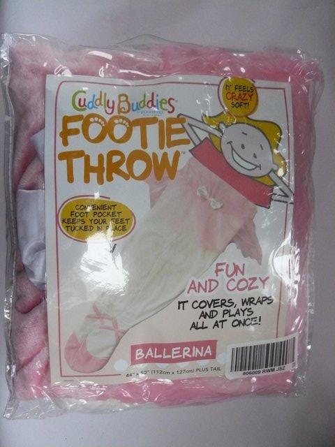 Image 11 of Cuddly Buddies pink & cream Soft Cosy Ballerina Footie Throw
