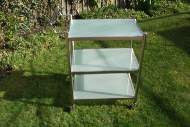 Preview of the first image of Drinks / Bathroom Trolley. Glass / Stainles steel..