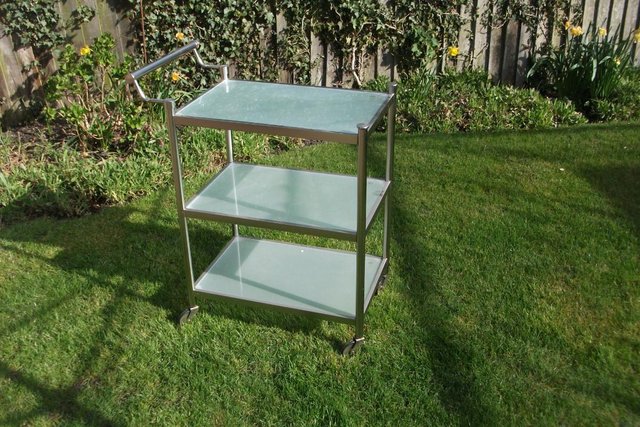 Image 3 of Drinks / Bathroom Trolley. Glass / Stainles steel.