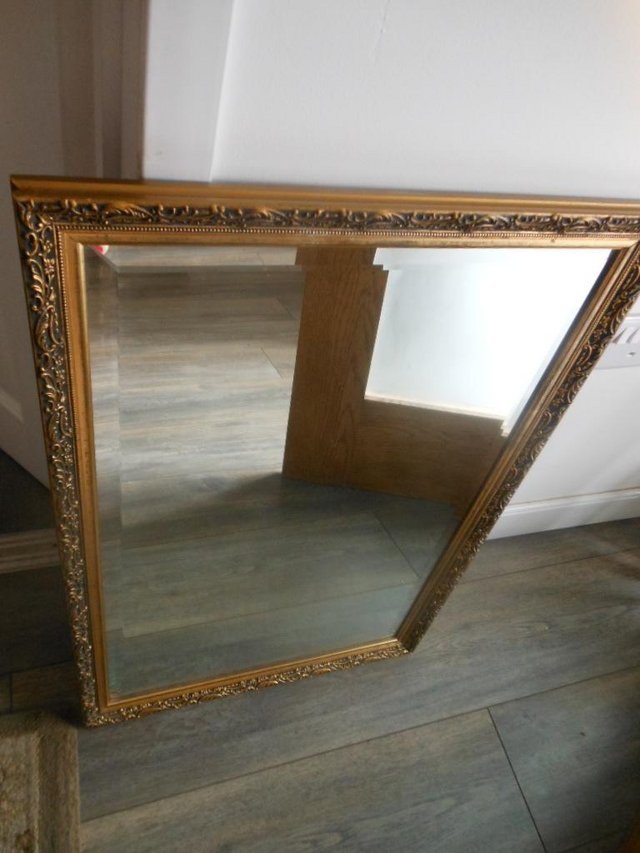 Preview of the first image of Mirror Bevelled Ornate Gold Frame VINTAGE.