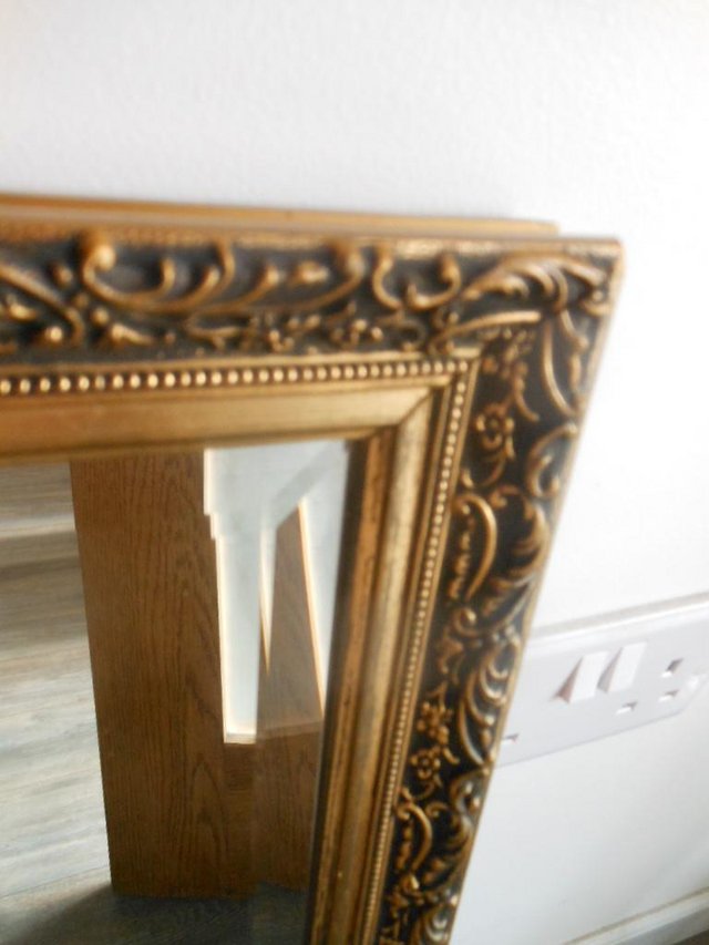Image 3 of Mirror Bevelled Ornate Gold Frame VINTAGE
