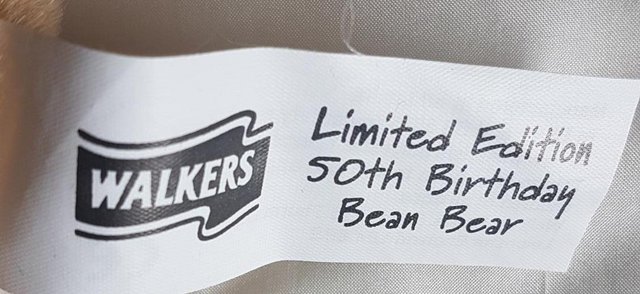 Image 3 of Walkers limited edition 50th birthday bean bear, 1998
