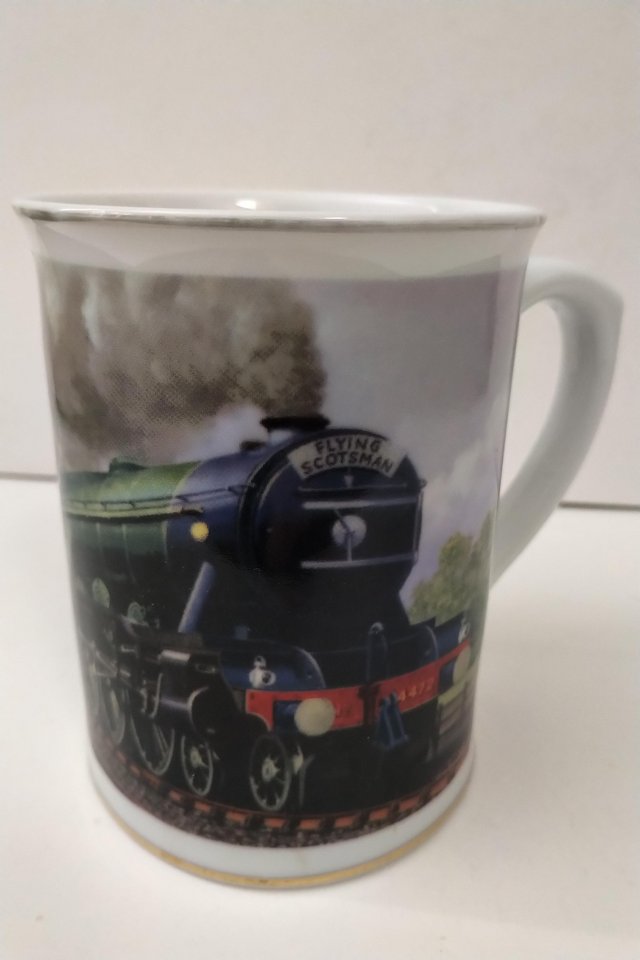 Preview of the first image of Flying Scotsman Steam Train Porcelain Drinking Mug.