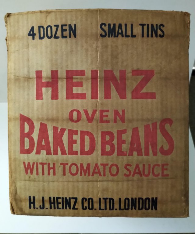 Preview of the first image of Heinz Oven Baked Beans Vintage Cardboard Box Packaging.