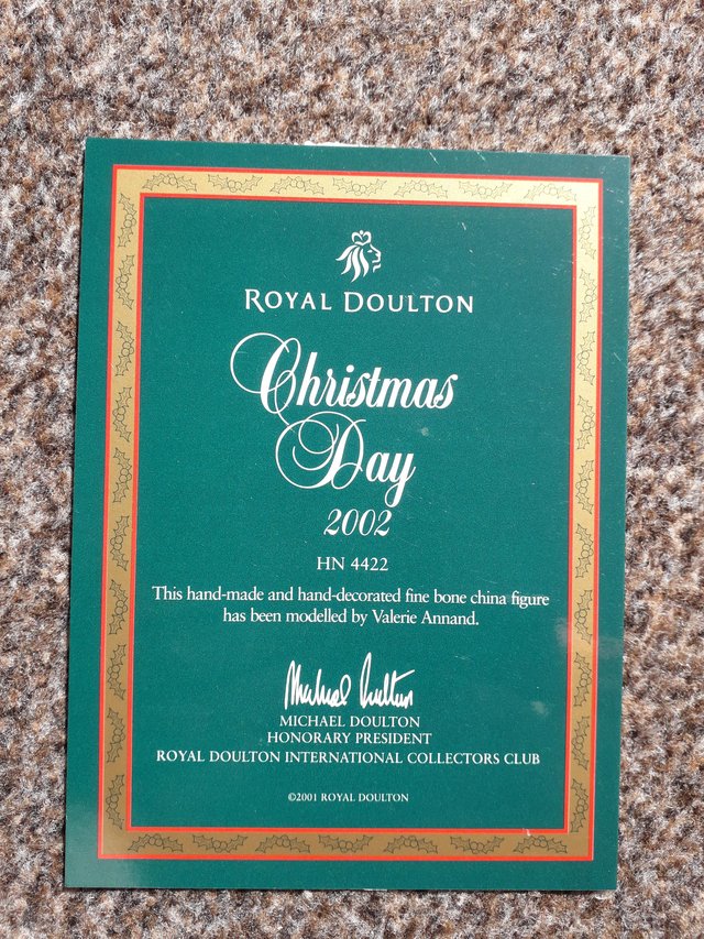 Image 3 of Royal Doulton Classics Christmas Day 2002 Figurine