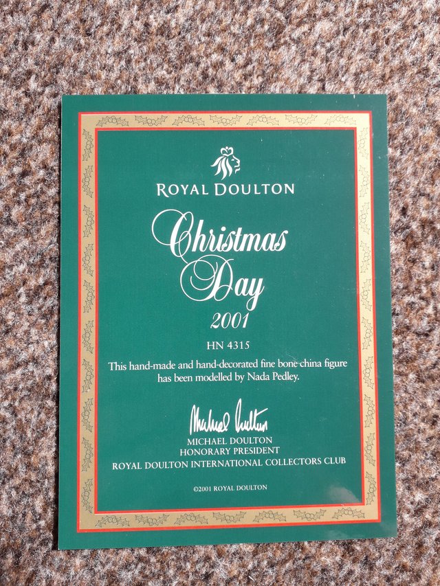 Image 2 of Royal Doulton Classics Christmas Day 2001 Figurine