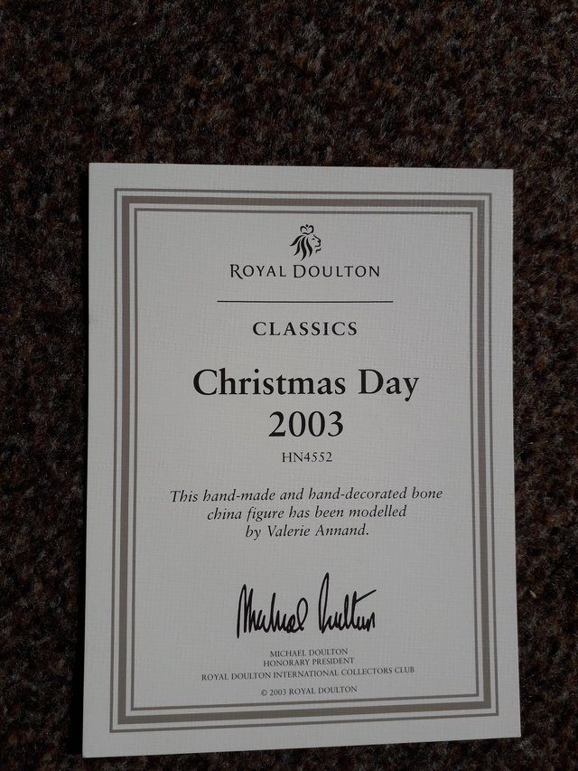 Image 2 of Royal Doulton Classics Christmas Day 2003 Figurine