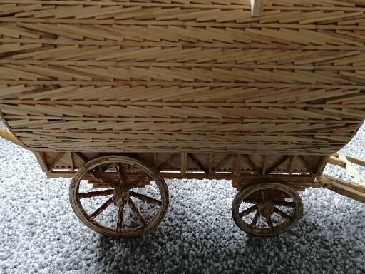 Preview of the first image of Match stick caravan handmade with horse.