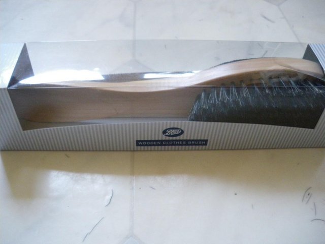 Preview of the first image of Wooden Clothes Brush Double Sided With Shoe Horn BNIB.